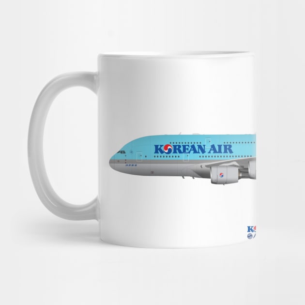 Illustration of Korean Air Airbus A380 by SteveHClark